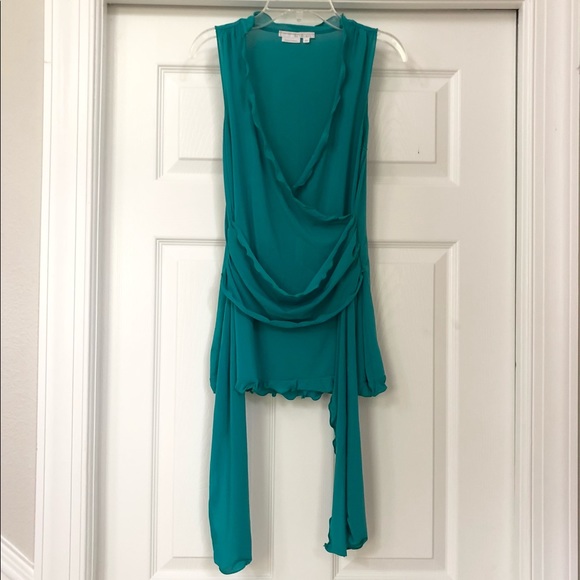 “To the Max” Versatile Sleeveless Wrap Top Teal - Picture 3 of 16